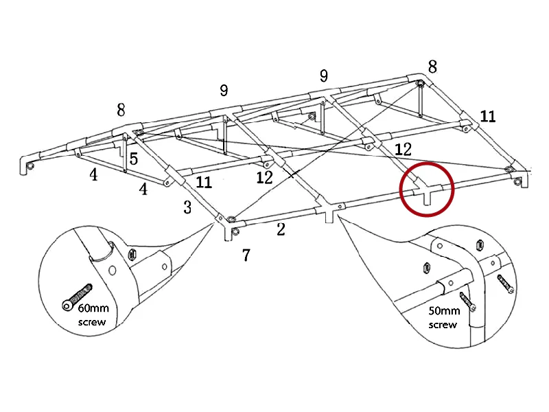 4-Wege-Verbindungsstück, Ø42+Ø54mm, 110° - Imagen 8