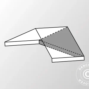 2m-Dachplanen-Endstück für SEMI PRO CombiTents®, 5x2m, PVC, weiß