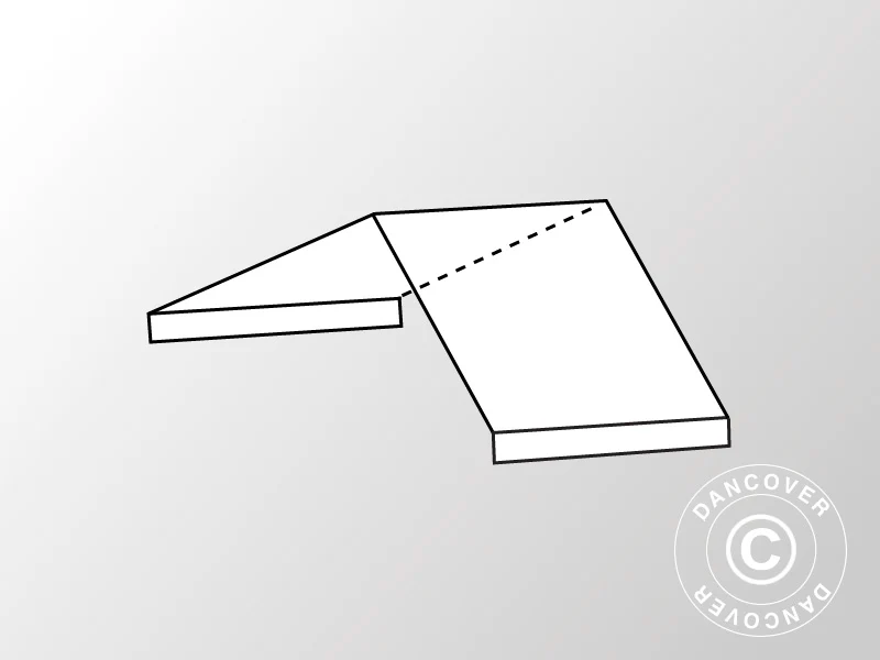 2m Dachplane Mittelabschnitt für SEMI PRO CombiTents®, 5x2m, PVC, weiß - Imagen 2
