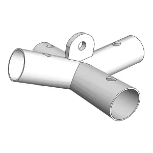 4-Wege-Verbindungsstück, Ø42+Ø54mm, 140°