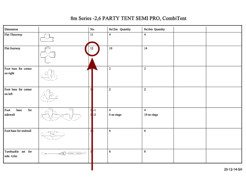4-Wege-Verbindungsstück, Ø42+Ø54mm, 180° - Imagen 4