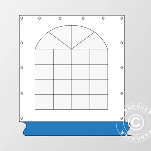Seitenwand mit Fenster für Partyzelt Exclusive, Weiß/Blau