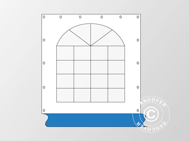 Seitenwand mit Fenster für Partyzelt Exclusive, Weiß/Blau - Imagen 2
