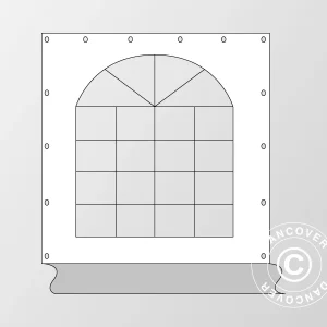 Seitenwand mit Fenster für Partyzelt Exclusive, Weiß/Grau