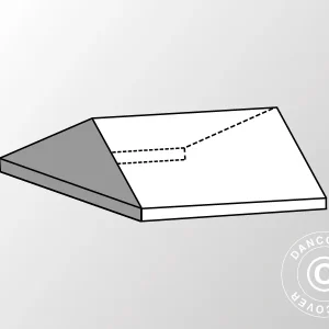 4m-Dachplanen-Endstück für SEMI PRO CombiTents®, 6x4m, PVC, weiß