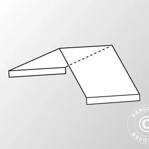 2m Dachplane Mittelabschnitt für Semi PRO CombiTents®, 6x2m, PVC, weiß/grau