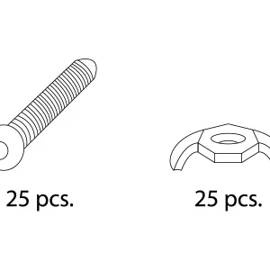 Tasche mit Flügelmuttern & Schrauben