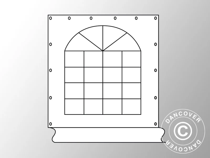 Seitenwand mit Fenster 2,33m, PVC, Weiß - Imagen 2
