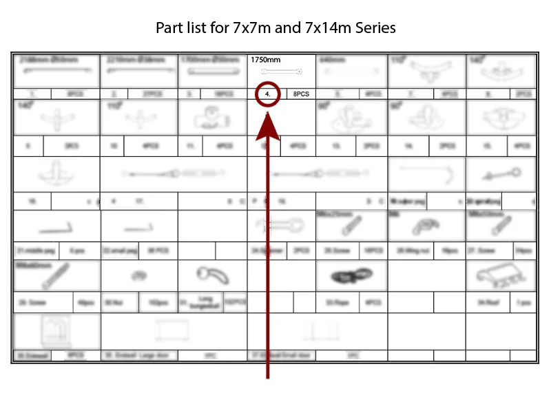 Giebelrohr horizontal, Ø25mm, 1750mm - Imagen 3