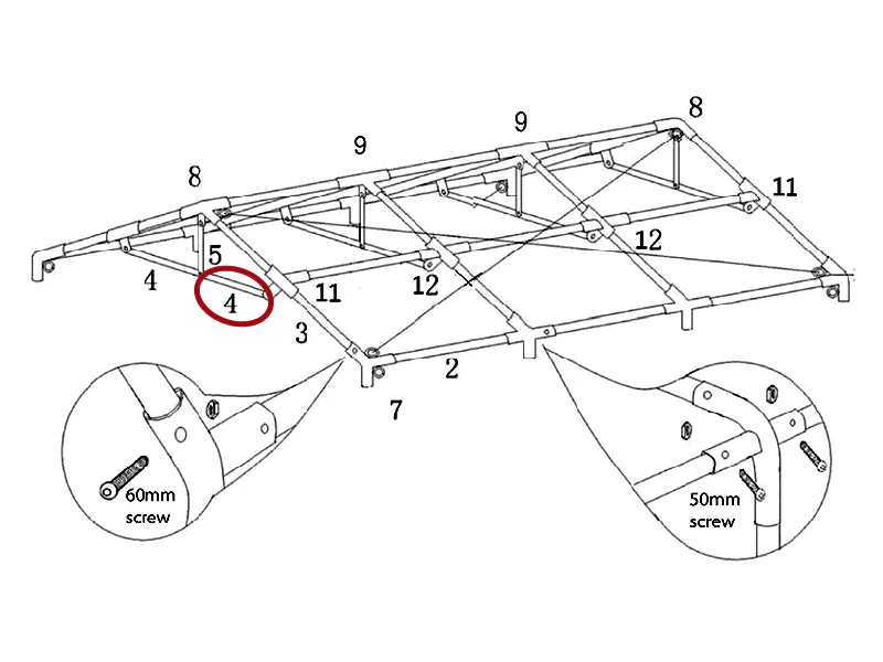 Giebelrohr horizontal, Ø25mm, 1750mm - Imagen 4