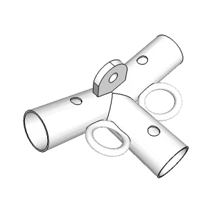 3-Wege-Verbindungsstück, Ø42+Ø54mm,140°