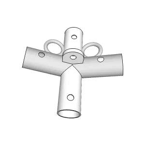 4-Wege-Verbindungsstück, Ø42+Ø54mm, 140°
