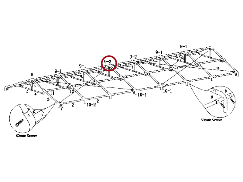 4-Wege-Verbindungsstück, Ø42+Ø54mm, 140° - Imagen 4