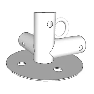 3-Wege-Verbindungsstück für Grundrahmen, Ø42+Ø54mm, 90°