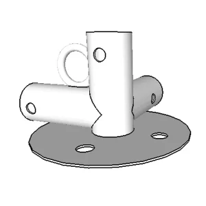3-Wege-Verbindungsstück für Grundrahmen, Ø42+Ø54mm, 90°