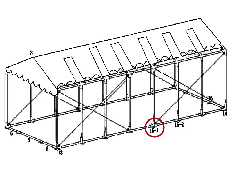 3-Wege-Verbindungsstück für Grundrahmen, Ø42+Ø54mm - Imagen 4