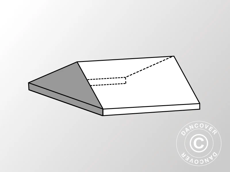 4m-Dachplanen-Endstück für SEMI PRO CombiTents®, 7x4m, PVC, weiß