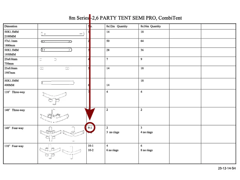 4-Wege-Verbindungsstück, Ø42+Ø54mm, 140° - Imagen 3