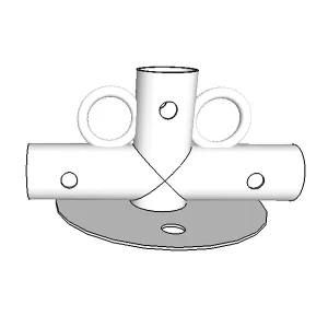 3-Wege-Verbindungsstück für Grundrahmen, Ø42+Ø54mm