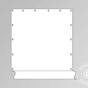Standard-Seitenwand für Partyzelte SEMI PRO 8m-Serie, Weiß