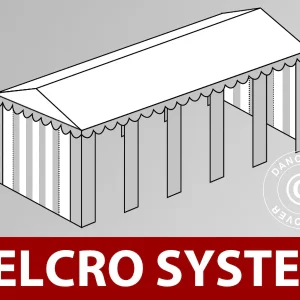 Dachplane mit Klettverschluss für Original-Partyzelt 4x10m, Weiß/Grau