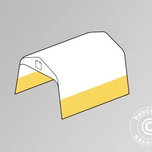 Dachplane für Lager- oder  Arbeitszelt PRO 3,6x4,8m, PVC, Weiß/Gelb