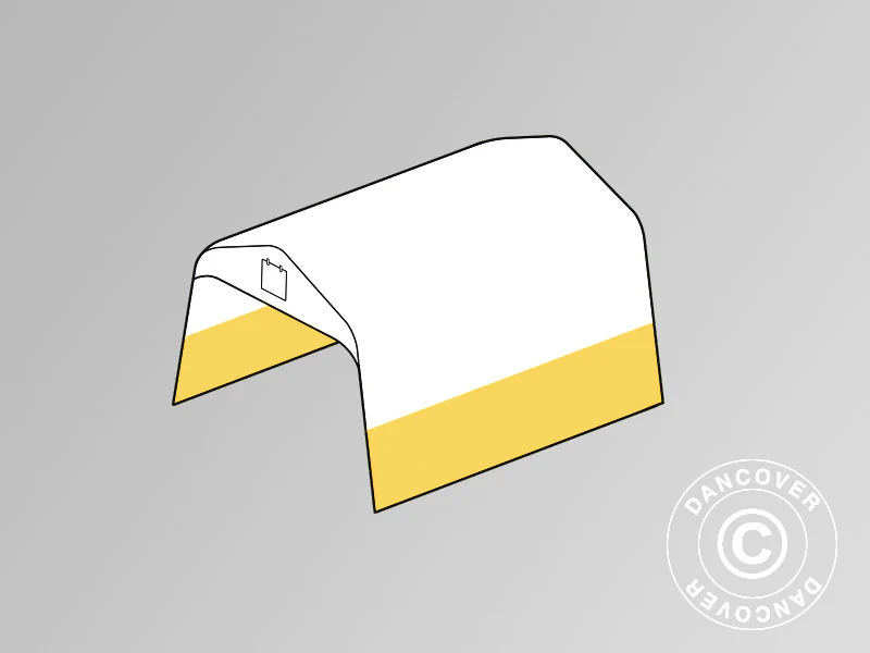 Dachplane für Lager- oder Arbeitszelt PRO 3,6x4,8m, PVC, Weiß/Gelb - Imagen 2