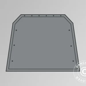 Giebelwand/Tür für Zeltgarage PRO 3,6x6m, 3,6x7,2m und 3,6x8,4m PVC, grau