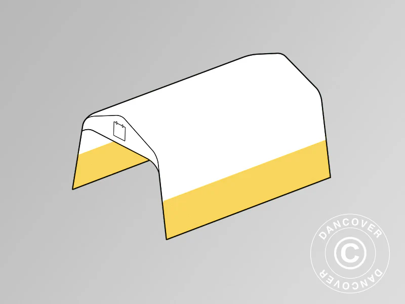 Dachplane für Lager- oder Arbeitszelt PRO 3,6x6m, PVC, Weiß/Gelb