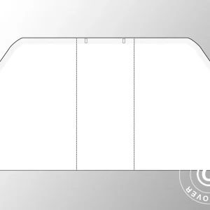 Giebelwand/Tür für Foliengewächshaus 5,4x6m, Folie 180 Mikron, Transparent