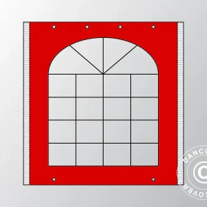 Seitenwand mit Fenster für Partyzelt UNICO, PVC/Polyester, 2m, rot