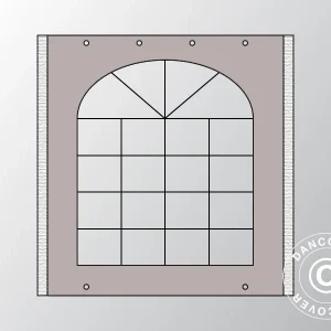Seitenwand mit Fenster für Partyzelt UNICO, PVC/Polyester, 2m, Sand
