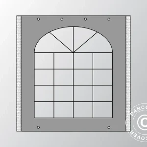 Seitenwand mit Fenster für Partyzelt UNICO, PVC/Polyester, 2m, Dunkelgrau