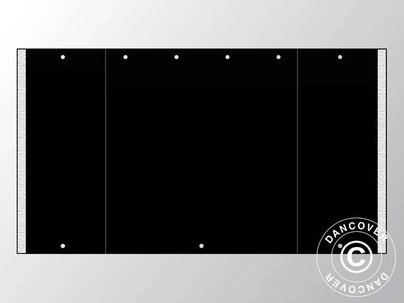 Giebelwand UNICO 3m mit schmaler Tür (3x3m), Schwarz