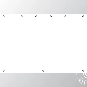 Giebelwand UNICO 3m mit schmaler Tür (3x3m), Weiß