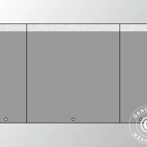 Giebelwand UNICO 3m mit schmaler Tür (3x6m), Dunkelgrau