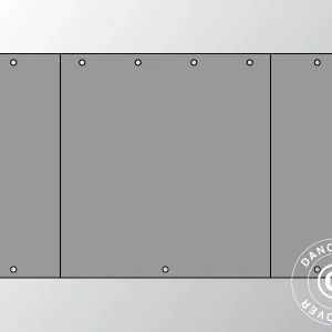 Giebelwand UNICO 3m mit schmaler Tür (3x3m), Dunkelgrau