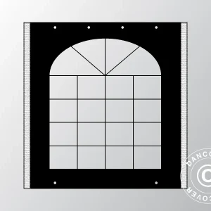 Seitenwand mit Fenster für Partyzelt UNICO, PVC/Polyester, 3m, schwarz