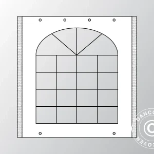 Seitenwand mit Fenster für Partyzelt UNICO, PVC/Polyester, 3m, weiß