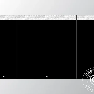 Giebelwand UNICO 4m mit schmaler Tür, Schwarz