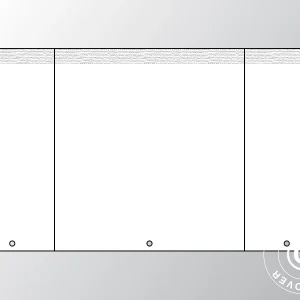Giebelwand UNICO 4m mit schmaler Tür, Weiß