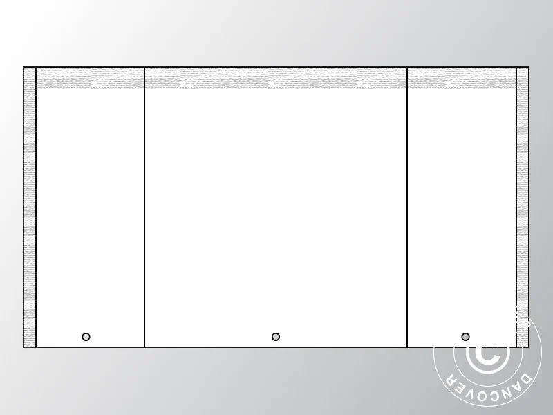 Giebelwand UNICO 4m mit schmaler Tür, Weiß - Imagen 2