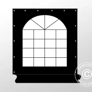 Seitenwand mit Fenster 2,33m, Polyester, Schwarz