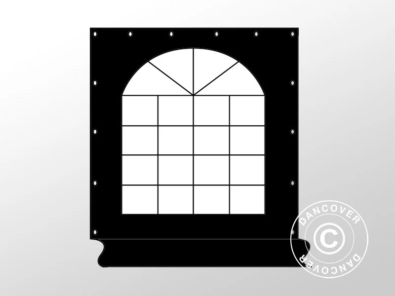 Seitenwand mit Fenster 2,33m, Polyester, Schwarz - Imagen 2