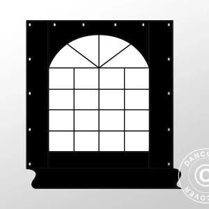 Seitenwand mit Tür 2,33m, Polyester, Schwarz