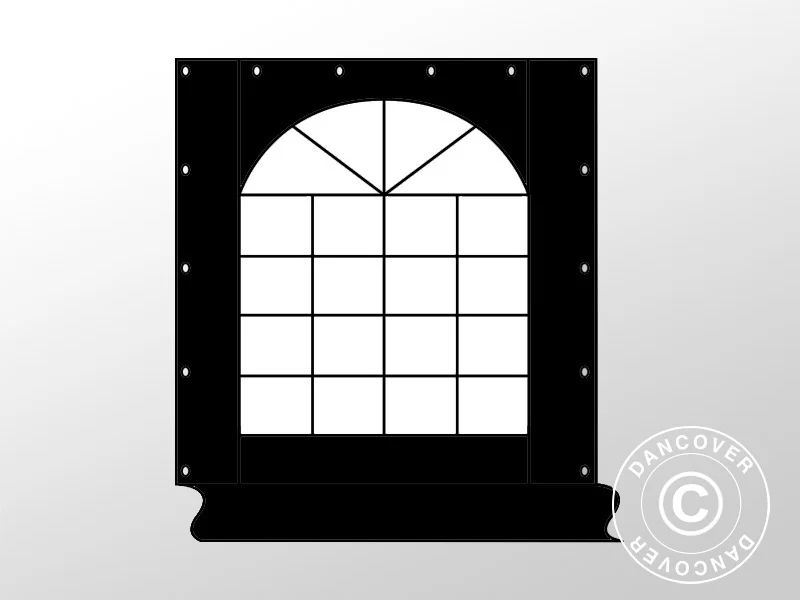 Seitenwand mit Tür 2,33m, Polyester, Schwarz - Imagen 2