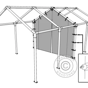 Trennwand mit Reißverschluss 8m (2,6) für Partyzelt  SEMI PRO