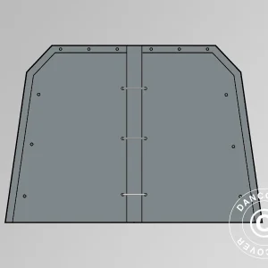 Giebelwand/Tür für Doppelgarage 5,4x6m PVC, grau