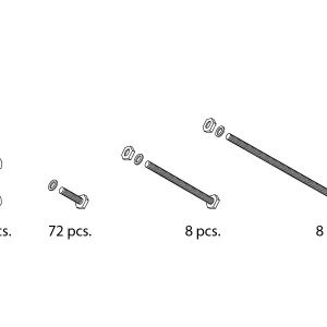 Schrauben und Muttern, 88 St. + 2 Schraubenschlüssel