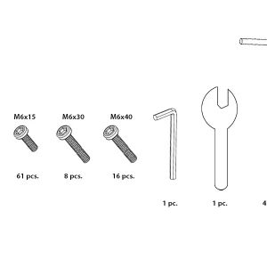 Tasche mit Muttern, Schrauben, etc.